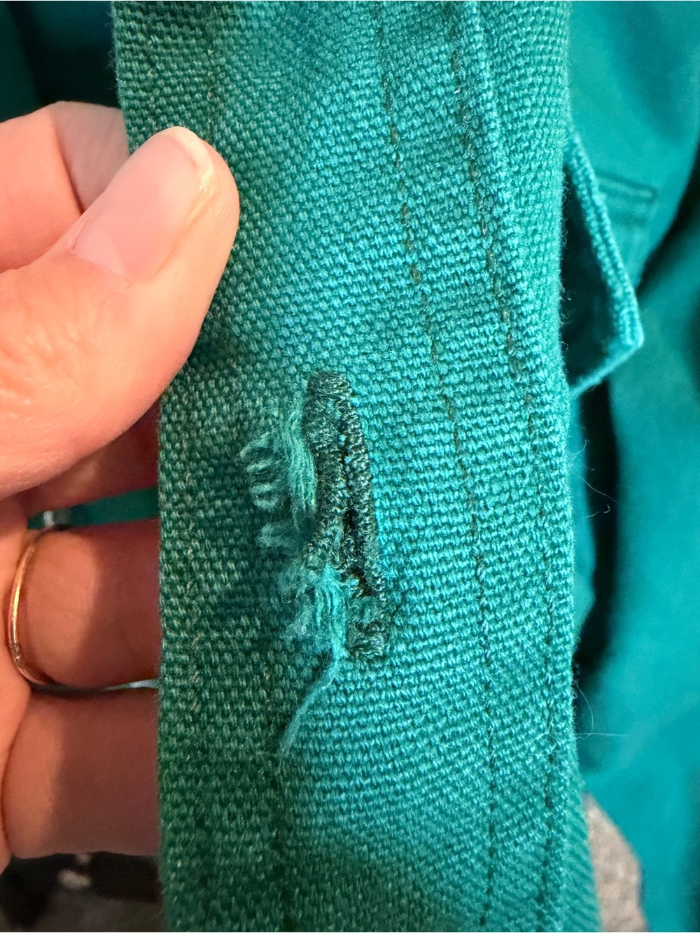 Schaefer Vintage Green Work Shirt with Tan Contrast Collar - Picture 5 of 5